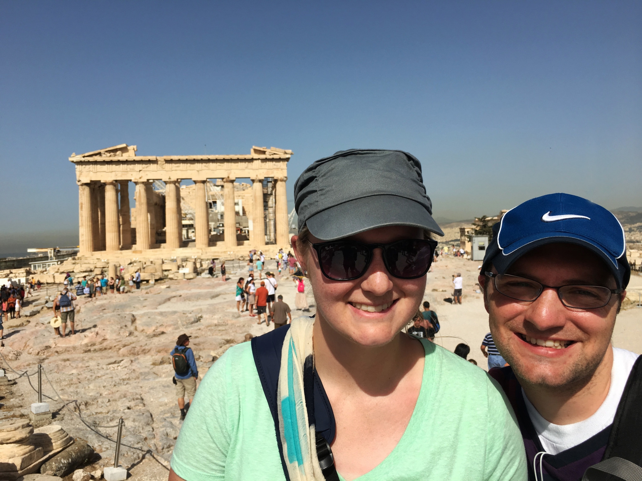 Ben and Meagan in front of the Parthenon 