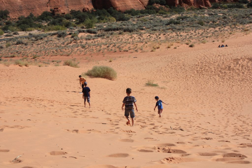 Kids on sand dunes 