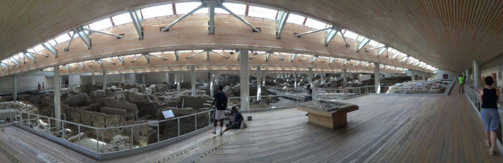 Panorama of the Akrotiri ruins