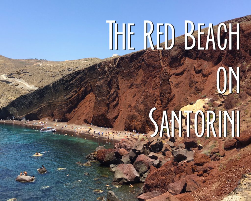 the title card showing the red beach from the trail