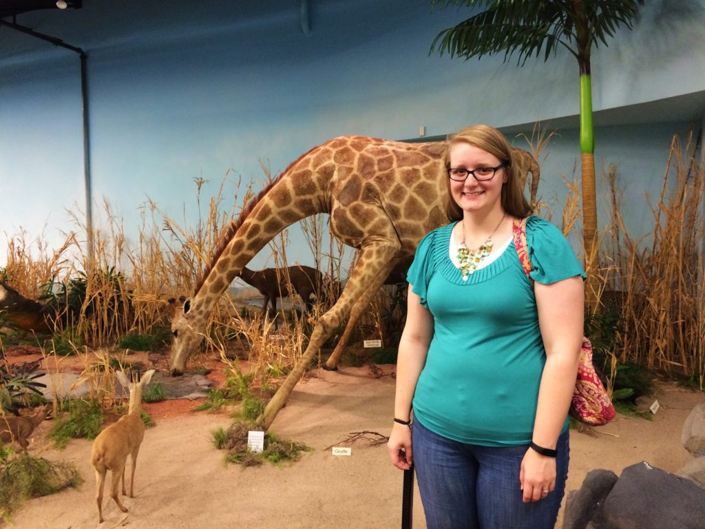 Meagan with a Giraffe 