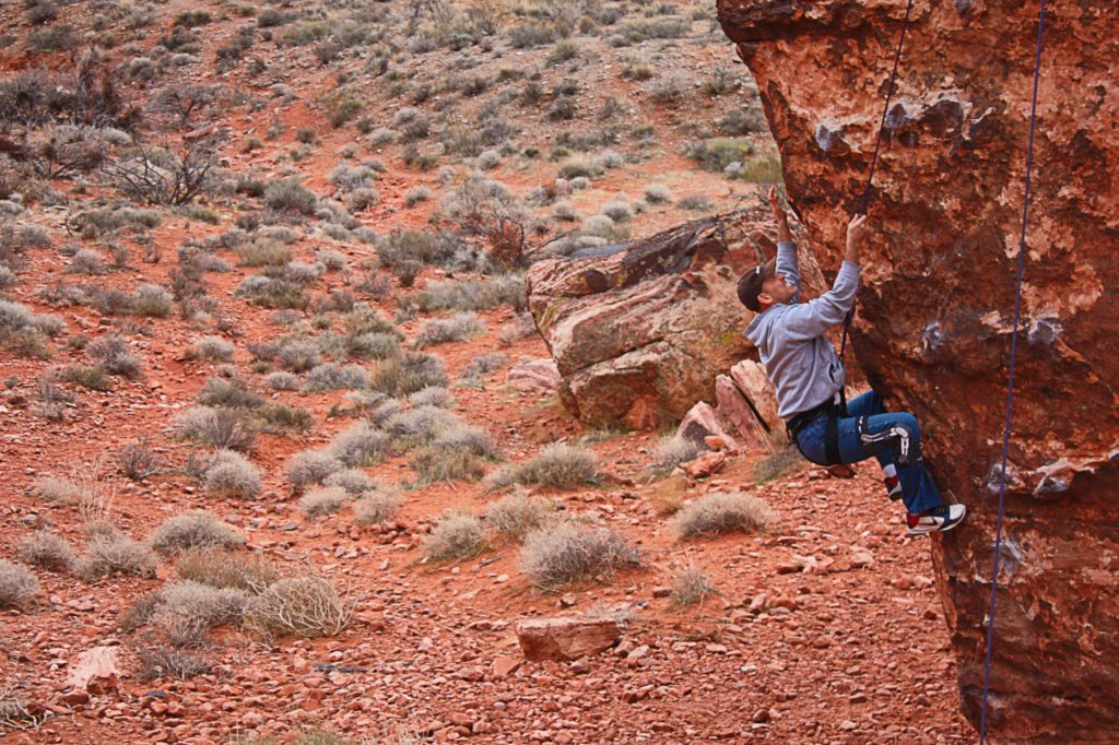 Rob climbing the Cube