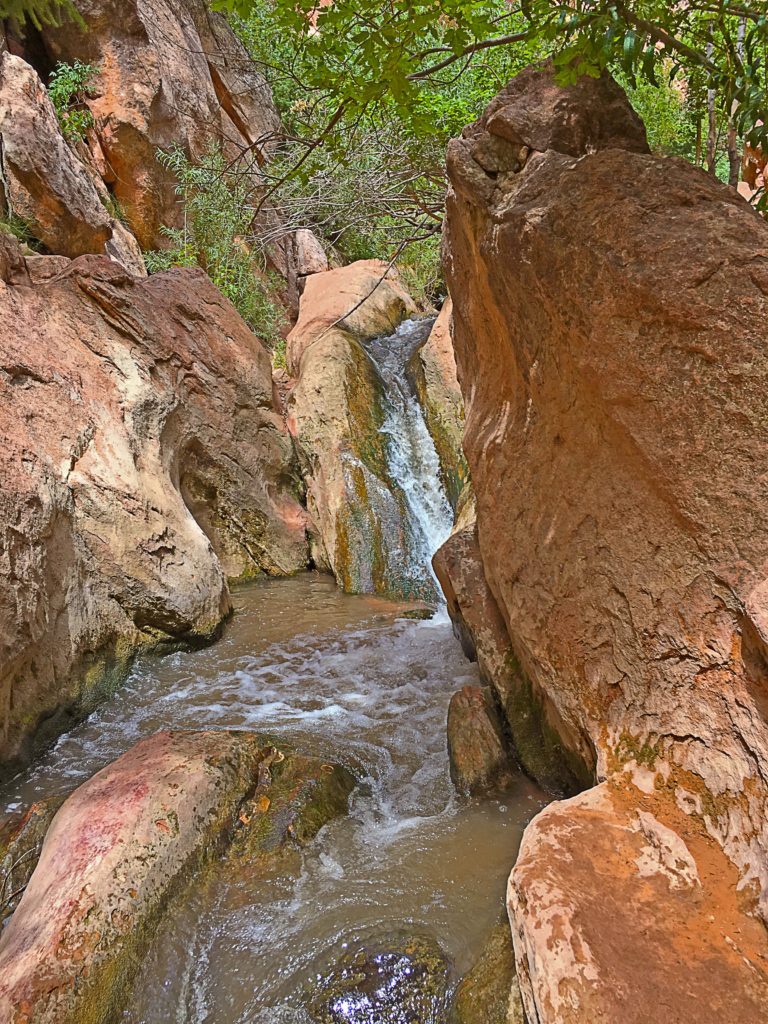 Kanarra creek tumbling over rocks