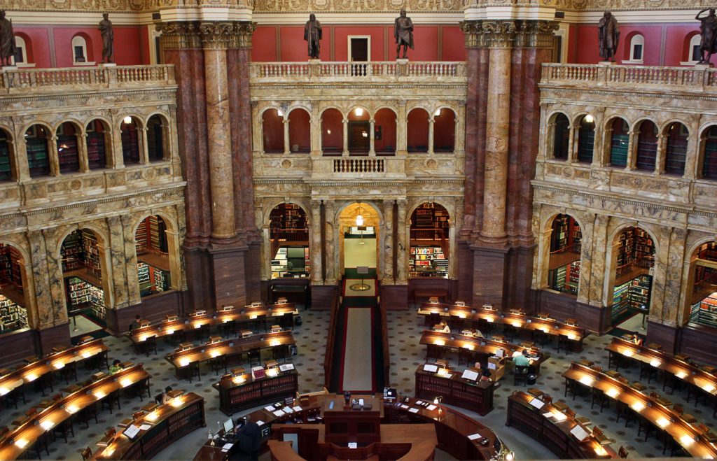 The main reading room of the Library of Congress