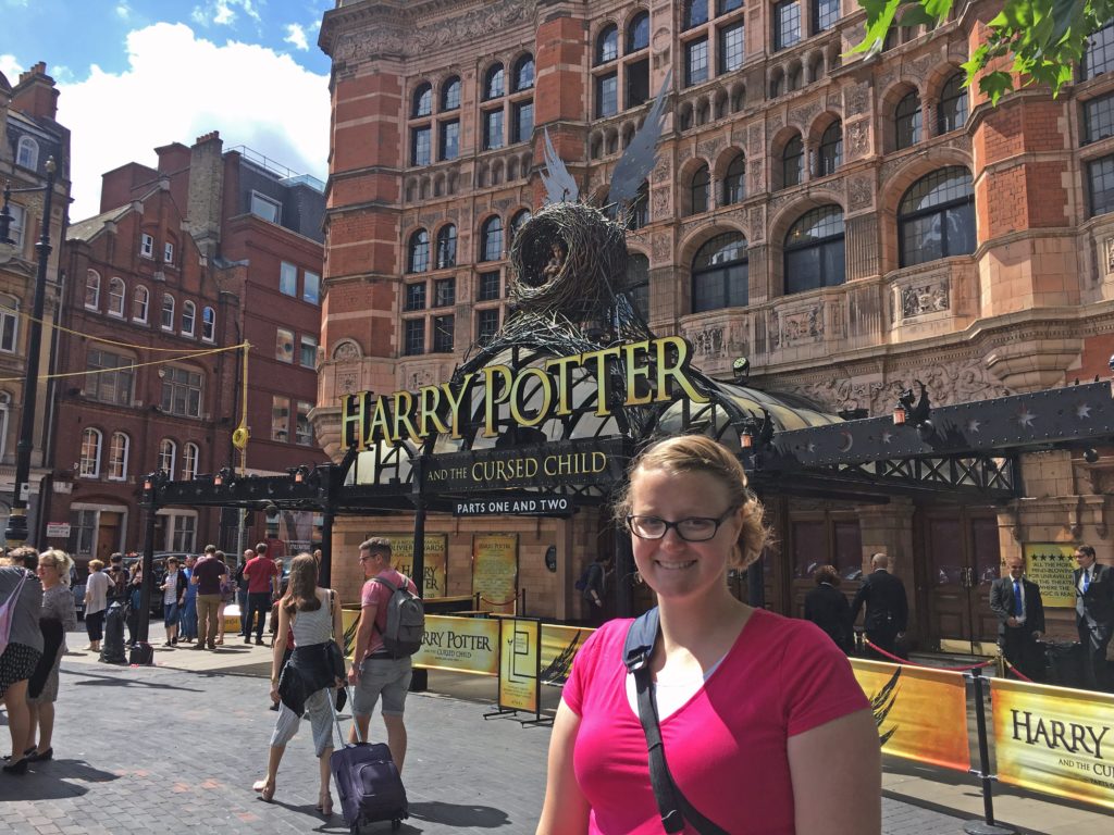 Meagan with the Harry Potter and the Cursed Child Sign