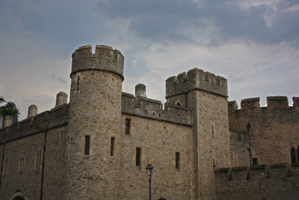 Outside turrets of the Tower of London