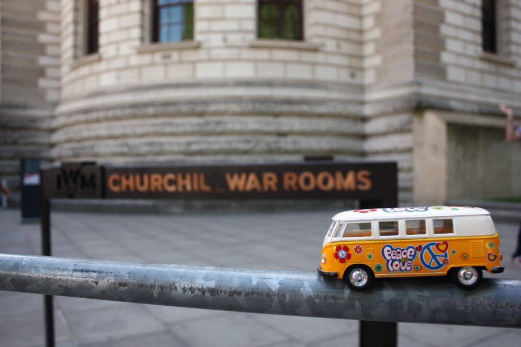 the yellow van with the Churchill War Rooms sign