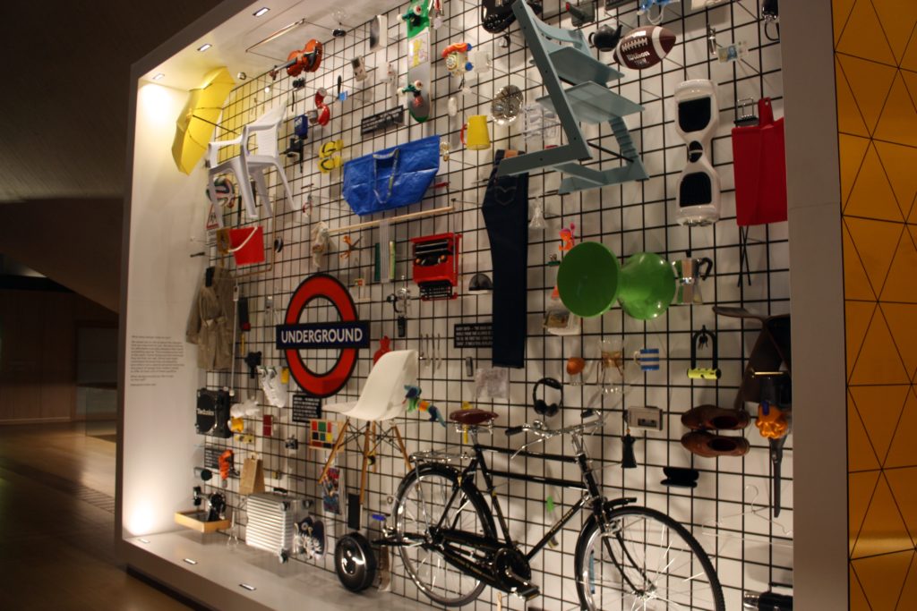 A wall of designed products