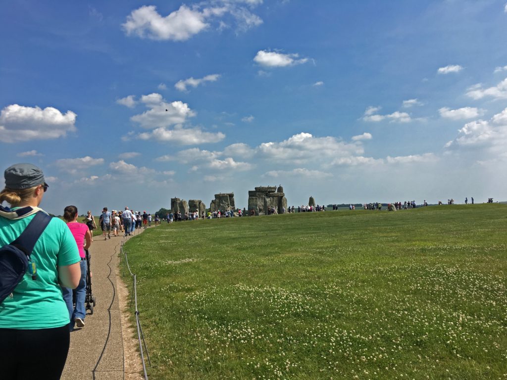 Picture showing the paved walkway leading to Stonehenge