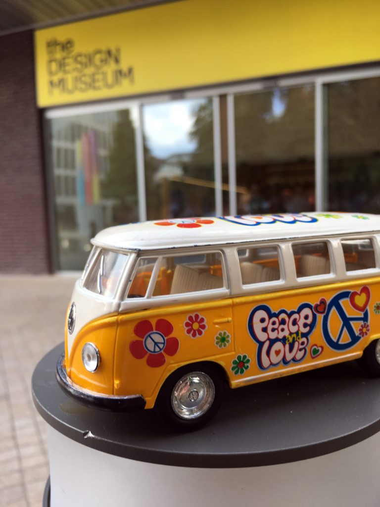 The yellow van at the Design Museum in London