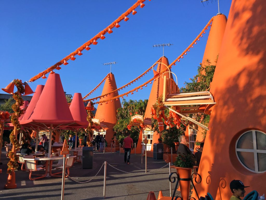 Shot of the Cozy Cone Motel in Cars Land