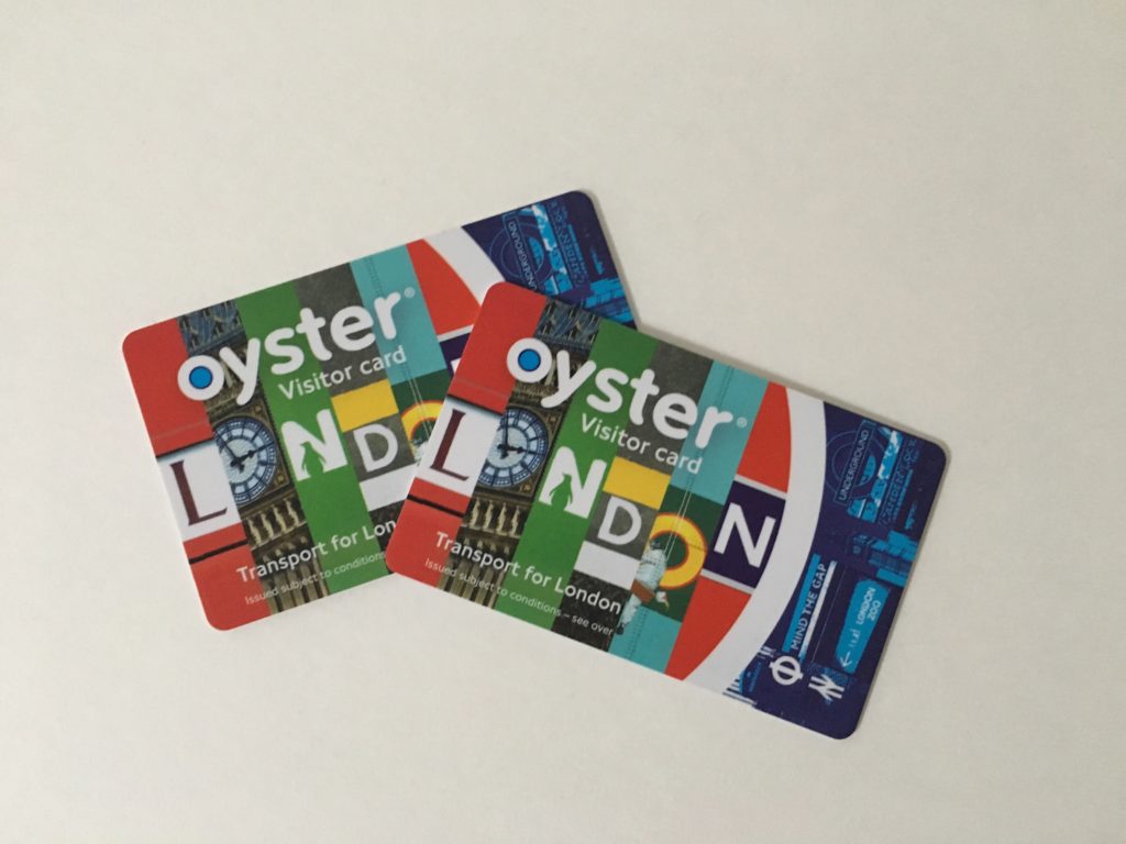 Two Oyster Cards for riding the Tube in London