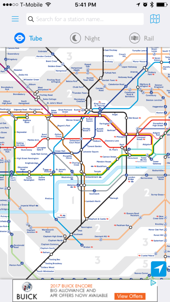 Tube Map from Tube Map App