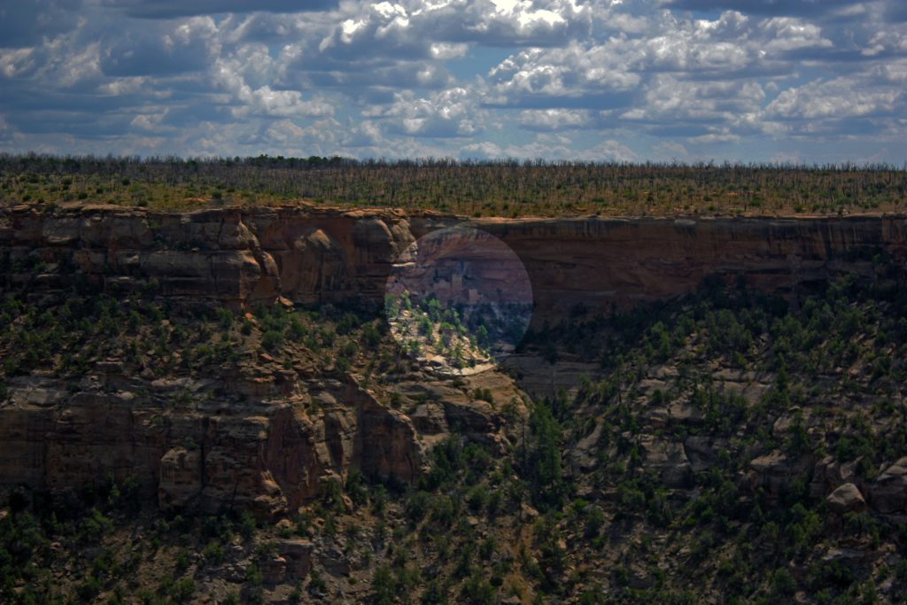 Image from Mesa Verde highlighting Hemenway House cliff dwelling