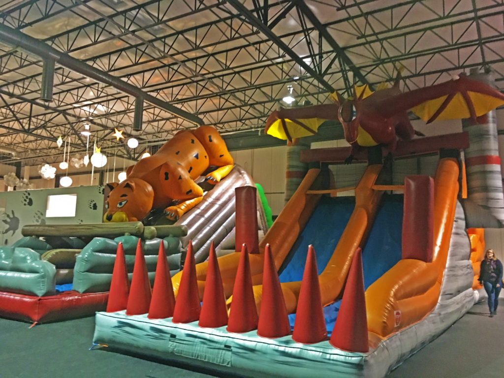 Some bouncy slides at Kangaroo Zoo