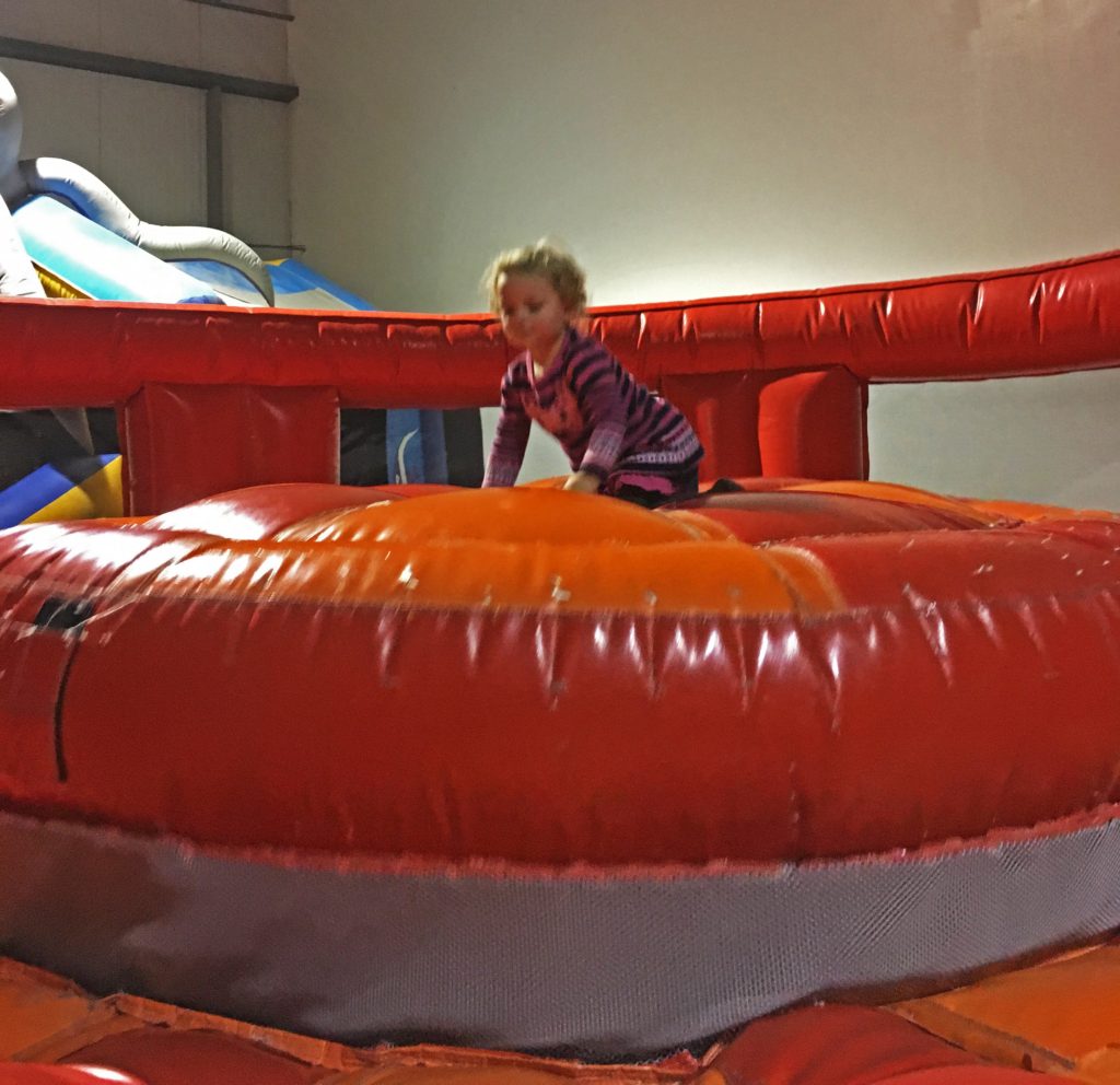 A mushroom bouncy at the Kangaroo Zoo