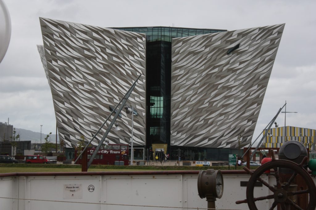Outside Titanic Belfast Museum