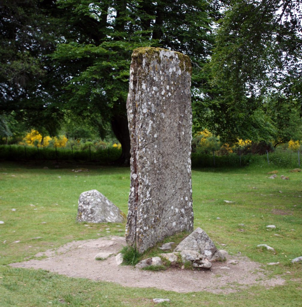 A standing stone at the Clava Cairns