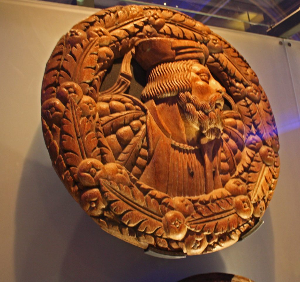 one of the famous Stirling heads at Stirling Castle