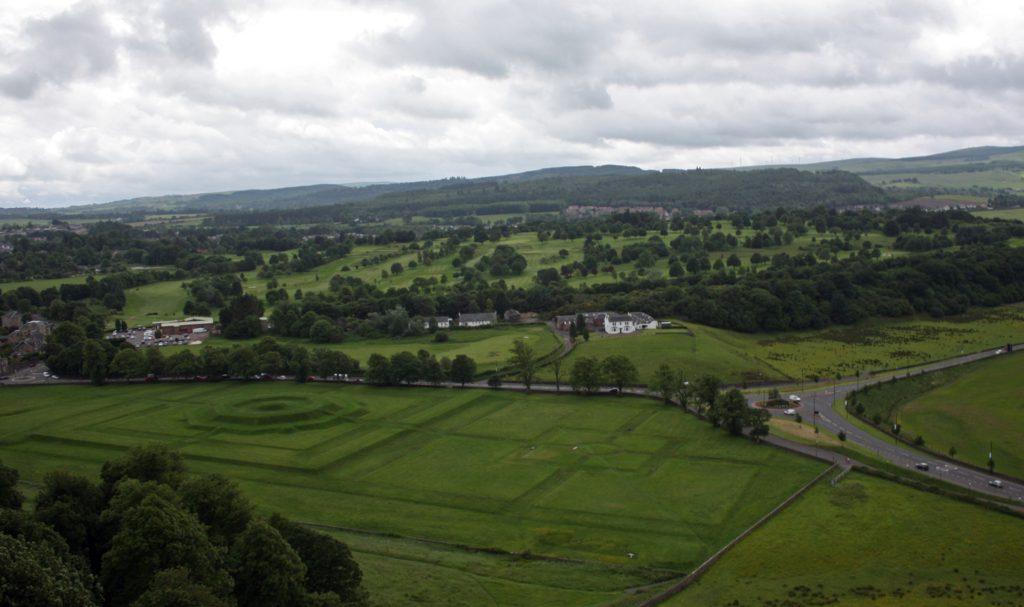 view from the walls at Stirling Castle showing the Scottish countryside