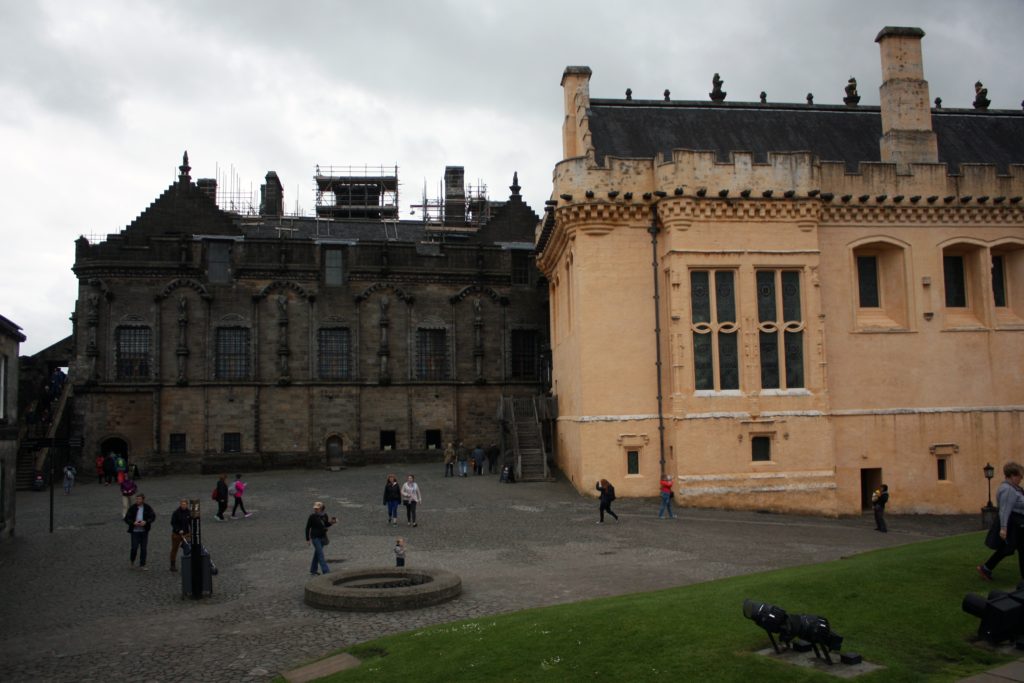 the view from the well in the courtyard at Stirling Castle
