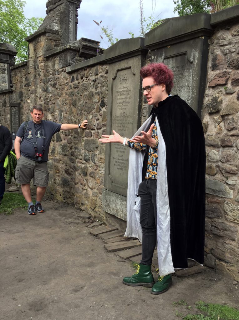 Potter Trail tour guide at Voldemort's grave