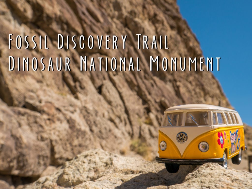 Title Card showing Yellow Van at Fossil Discovery Trail at Dinosaur National Monument