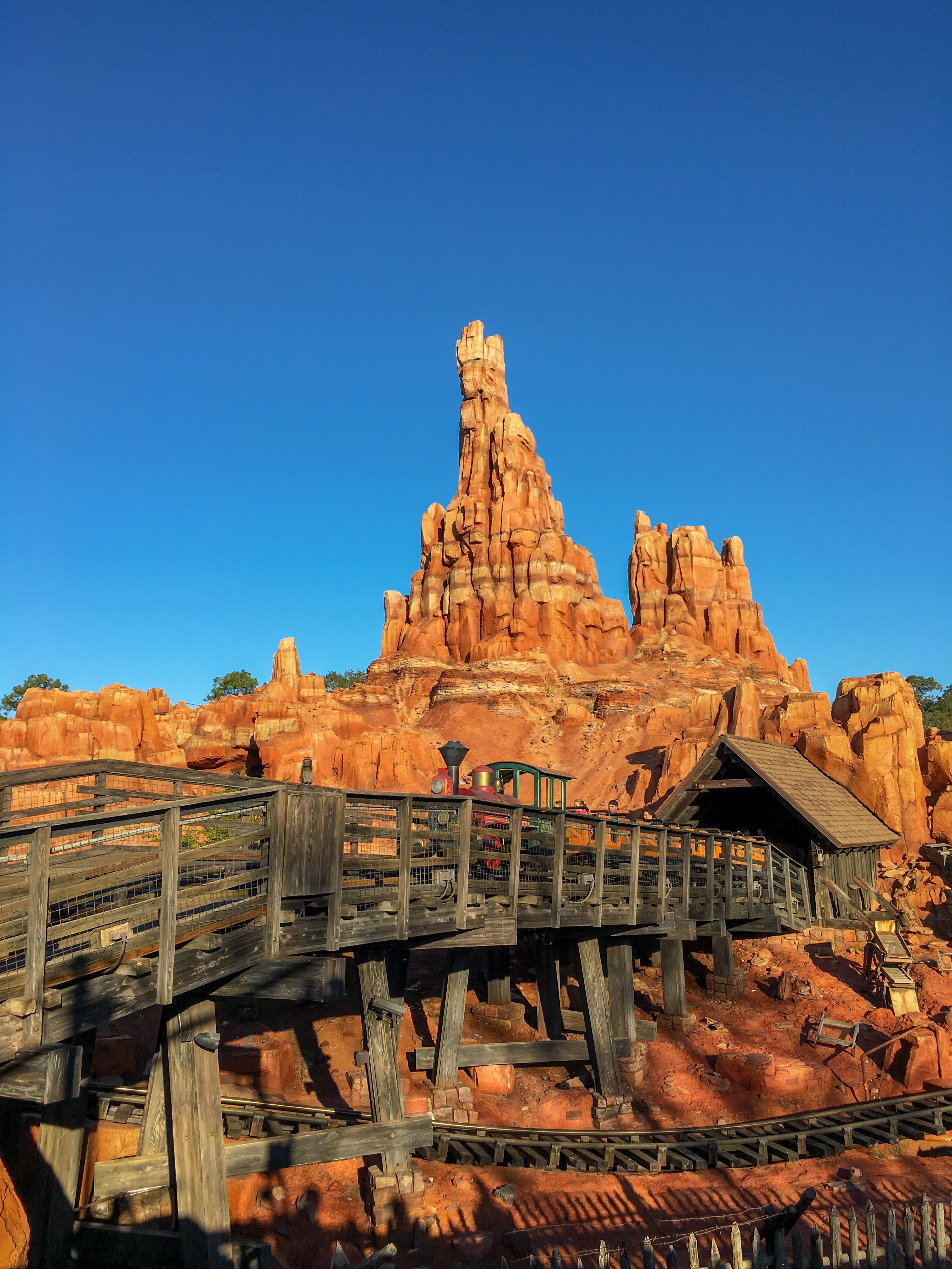 Thunder mountain with train in front
