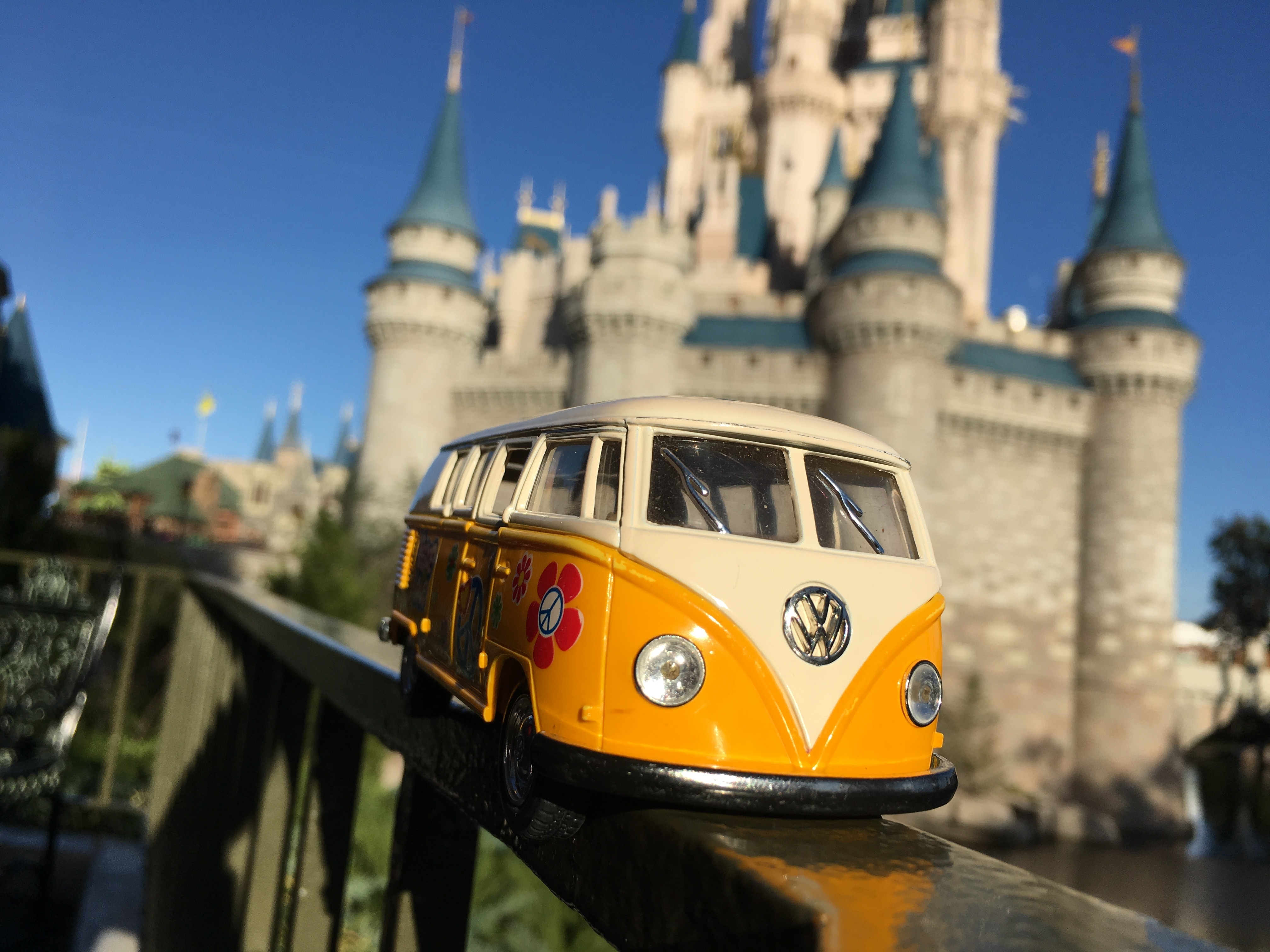 Yellow Van by Magic Kingdom castle
