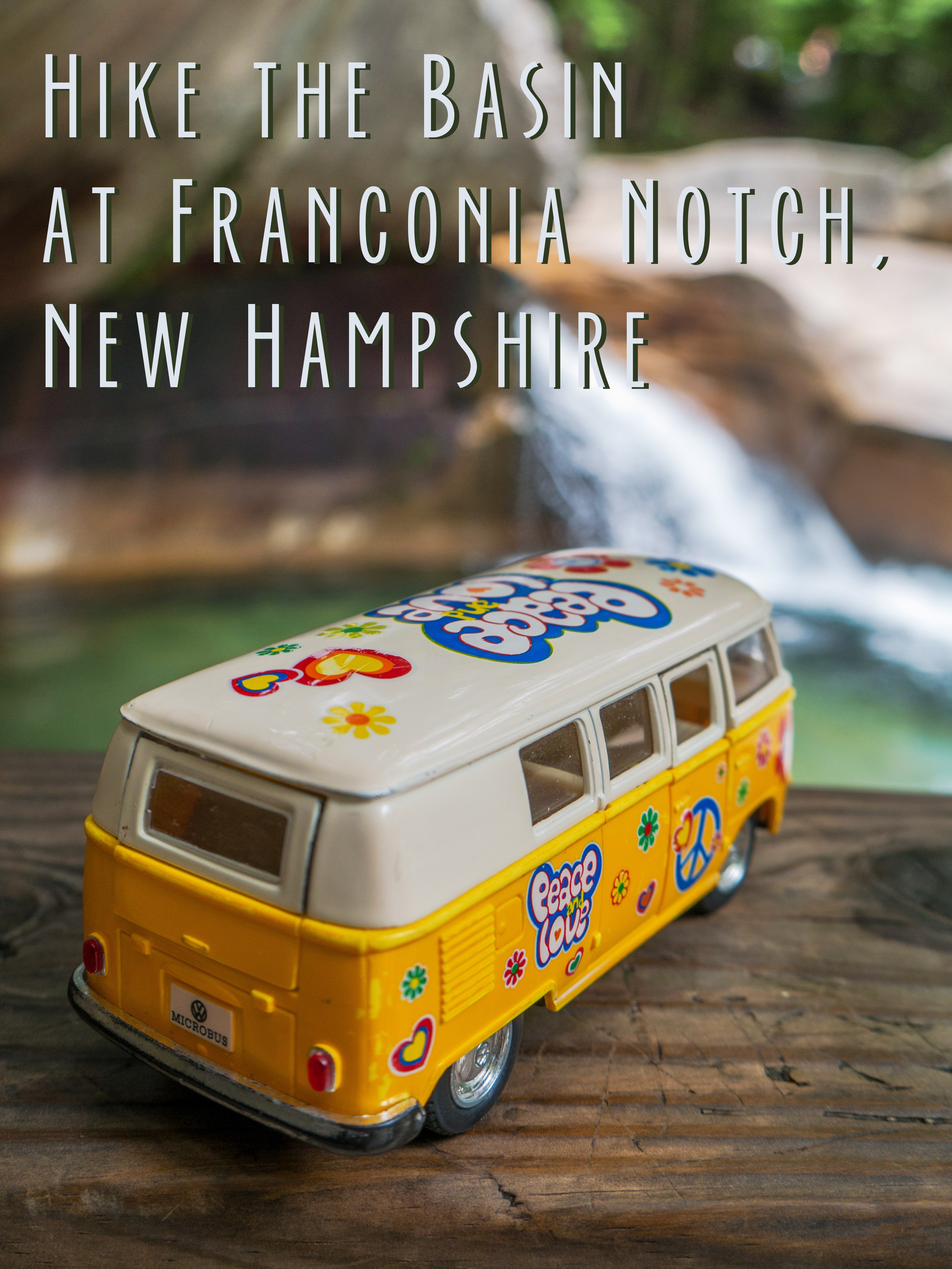 Title card showing the yellow van at the Basin at Franconia Notch