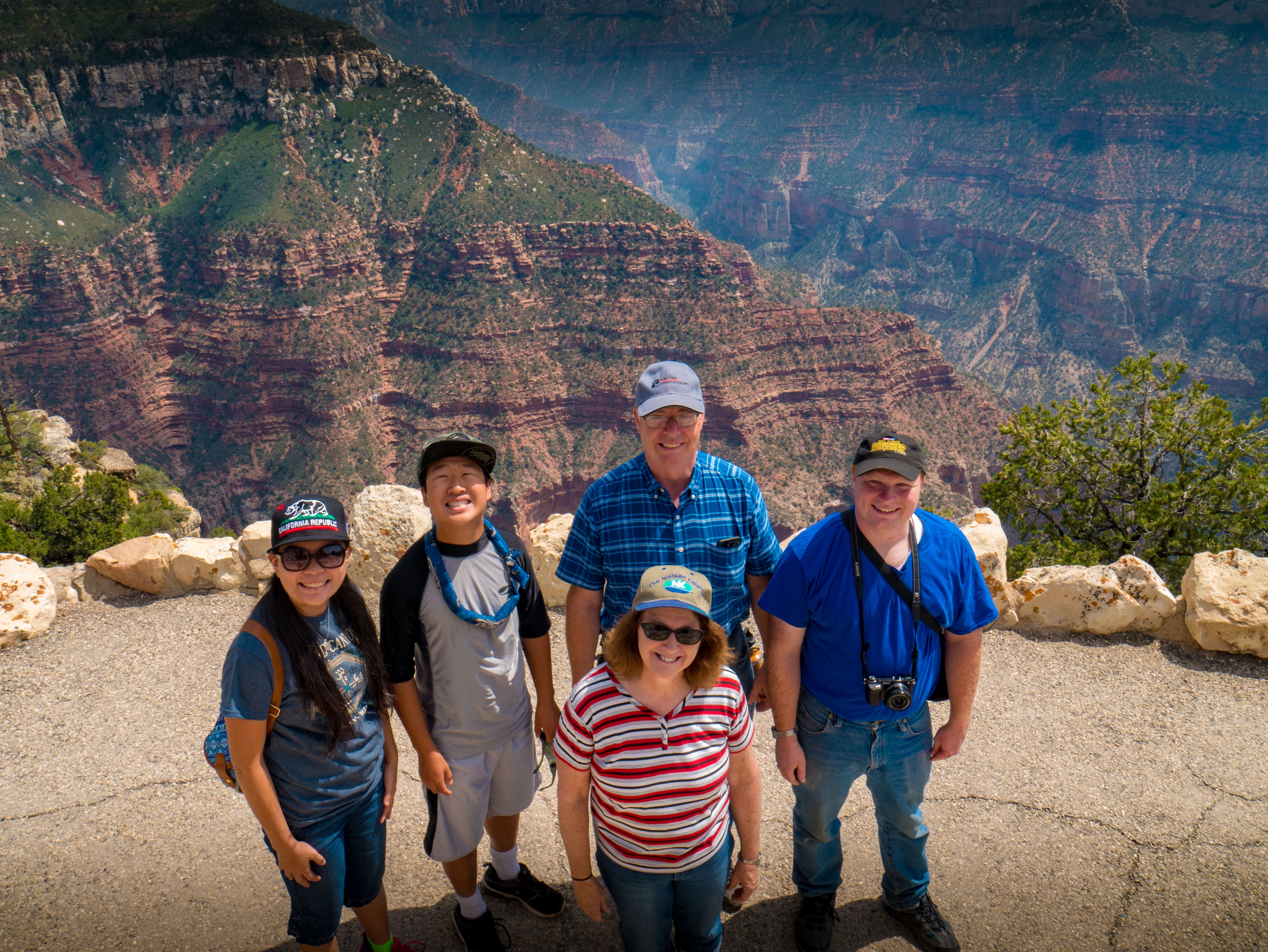 Family at the Grand Canyon North Rim's Bright Angel Point