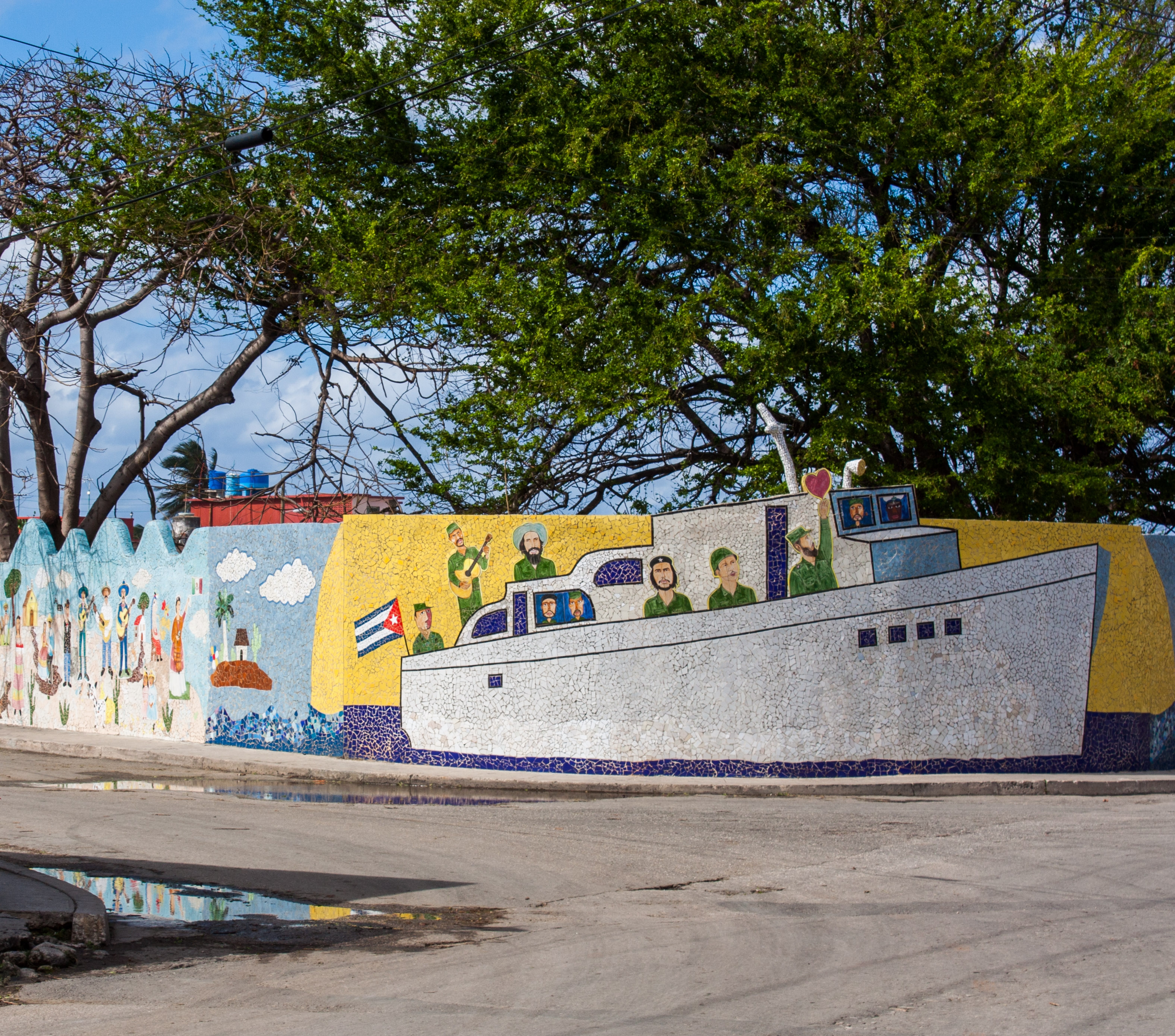 A mural of Castro and his rebels in Fusterlandia in Havana Cuba