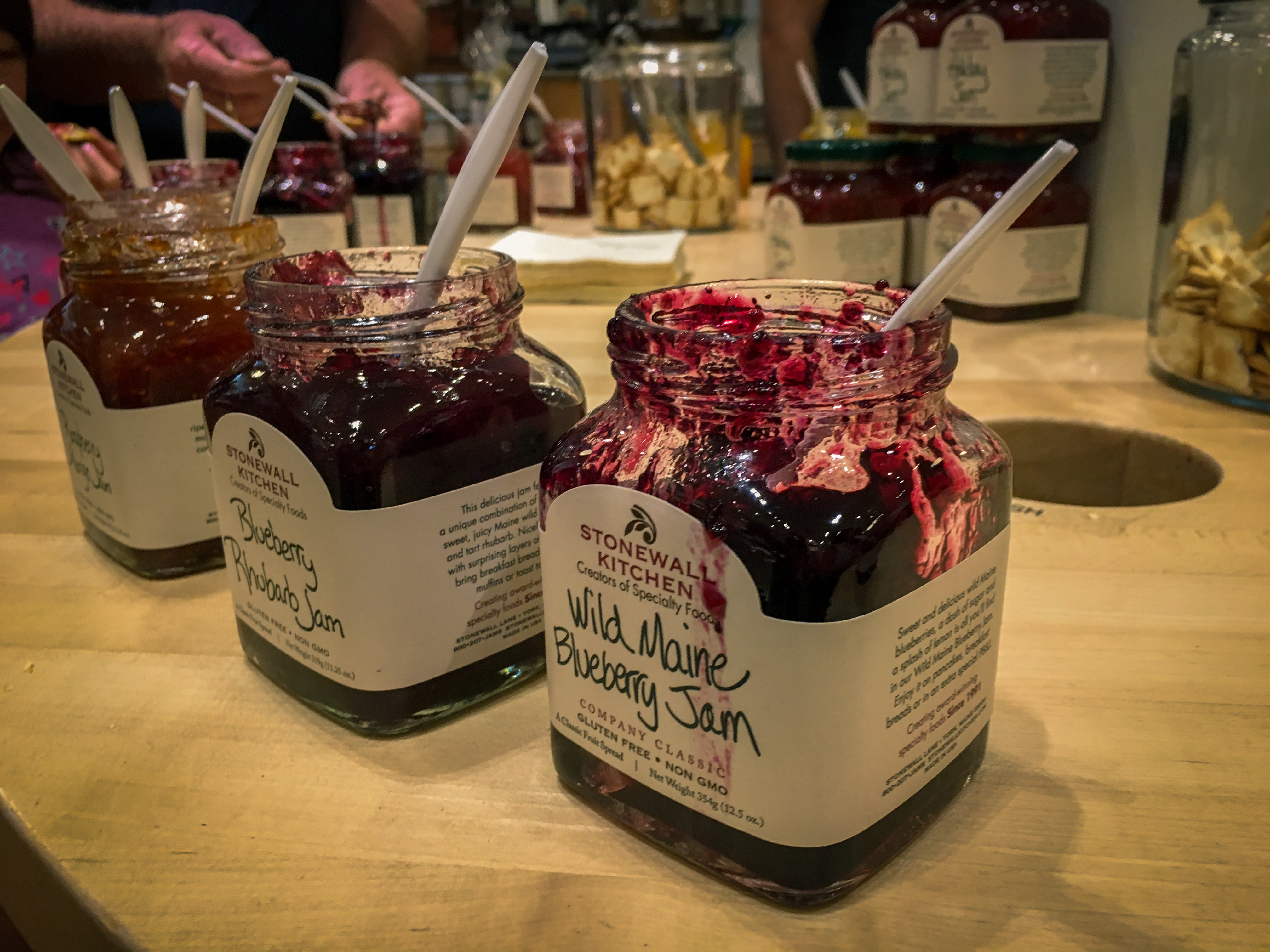 Row of Jams at the Stonewall Kitchen in Maine