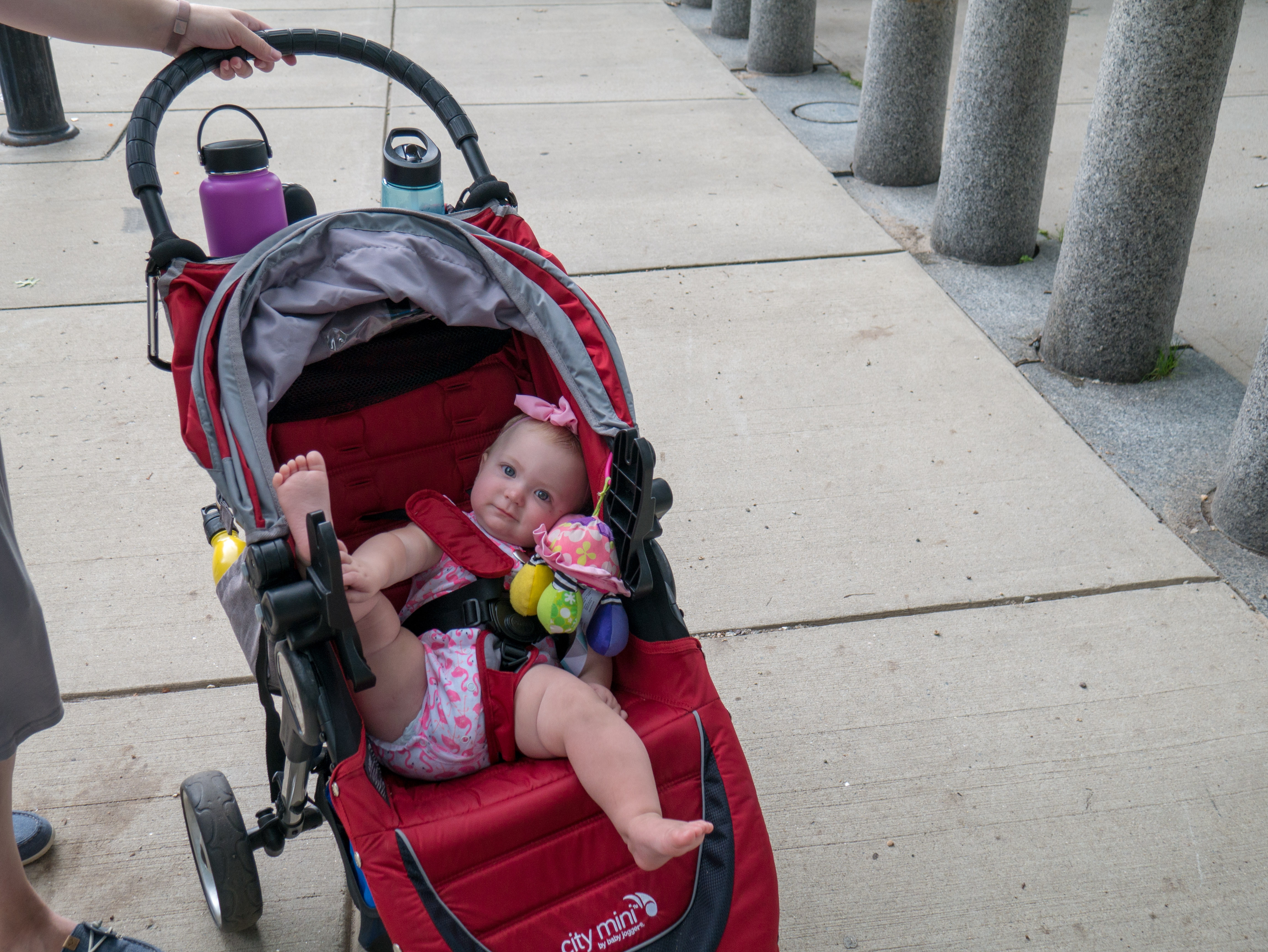 baby in a stroller at Bunker Hill