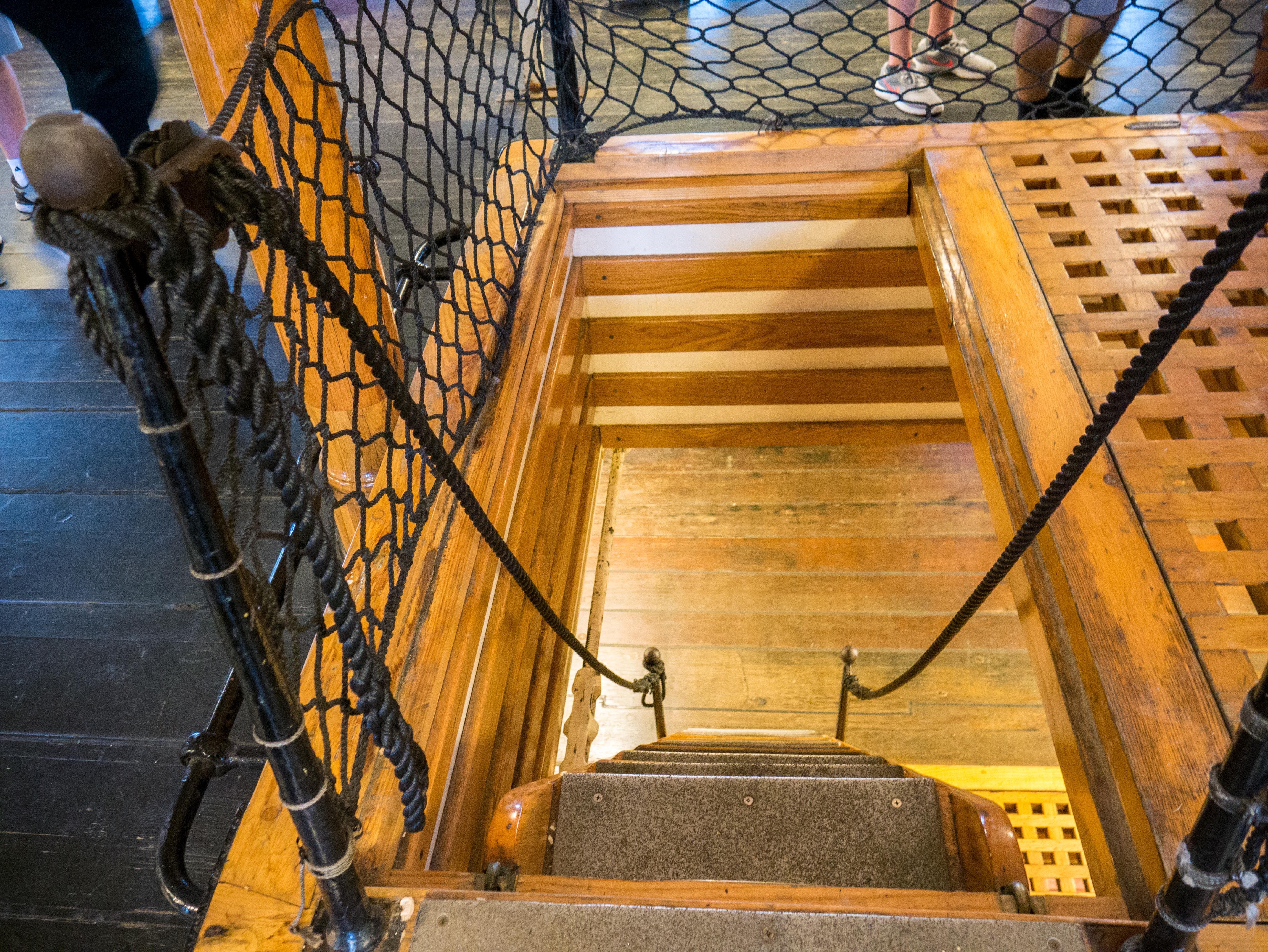 Ladder down to the lower decks of the USS Constitution