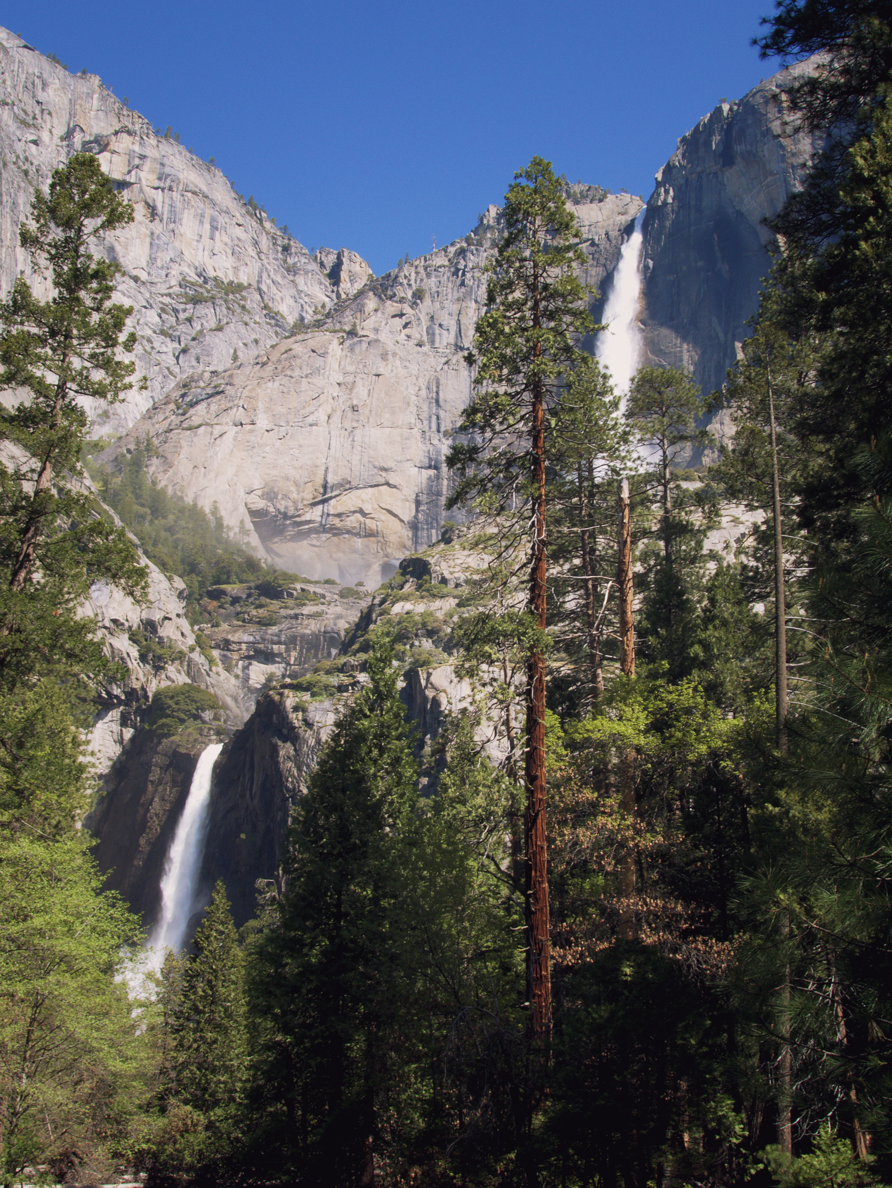 View of both the upper and lower Yosemite Falls