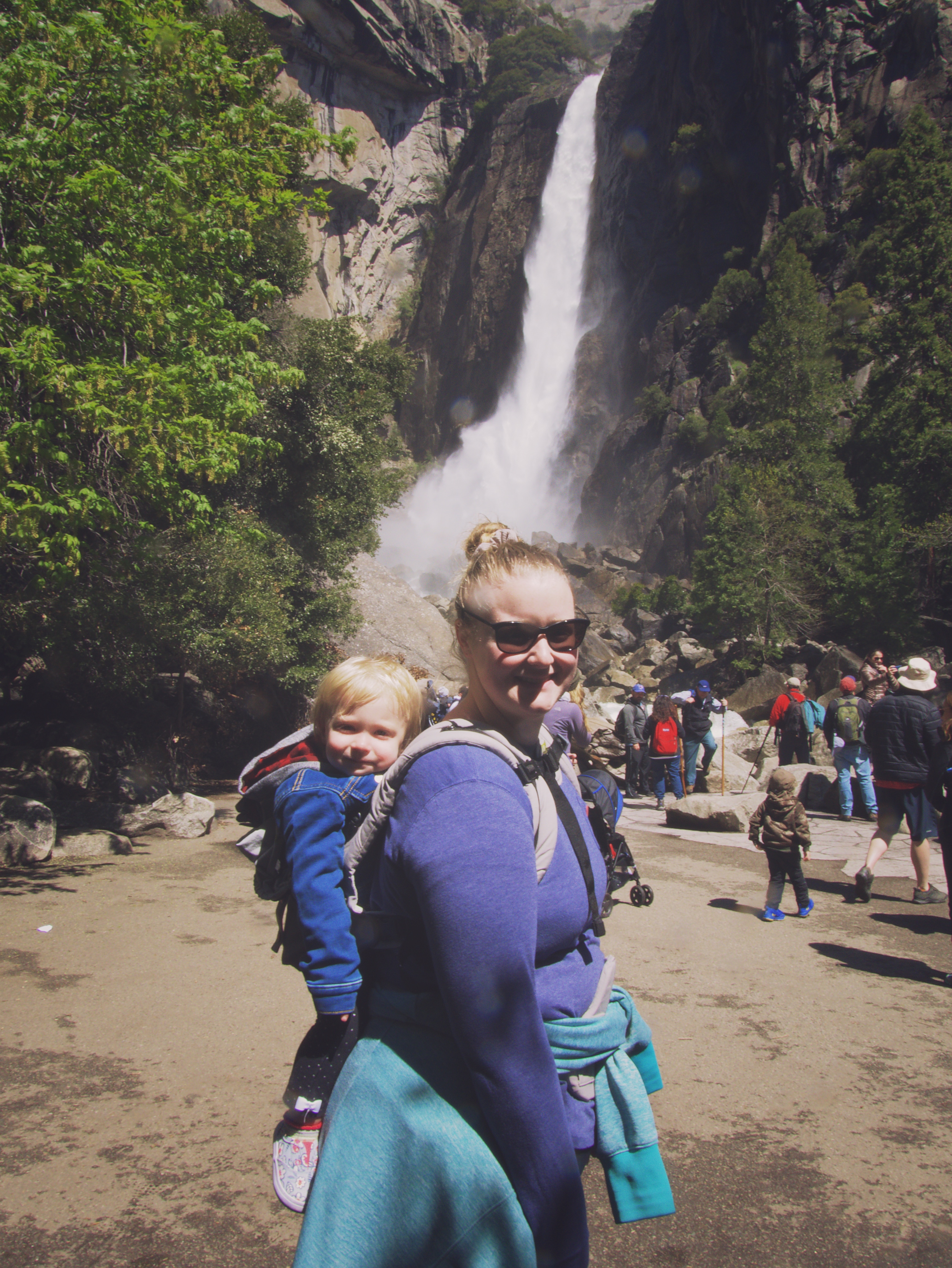 Meagan and baby at Yosemite Falls