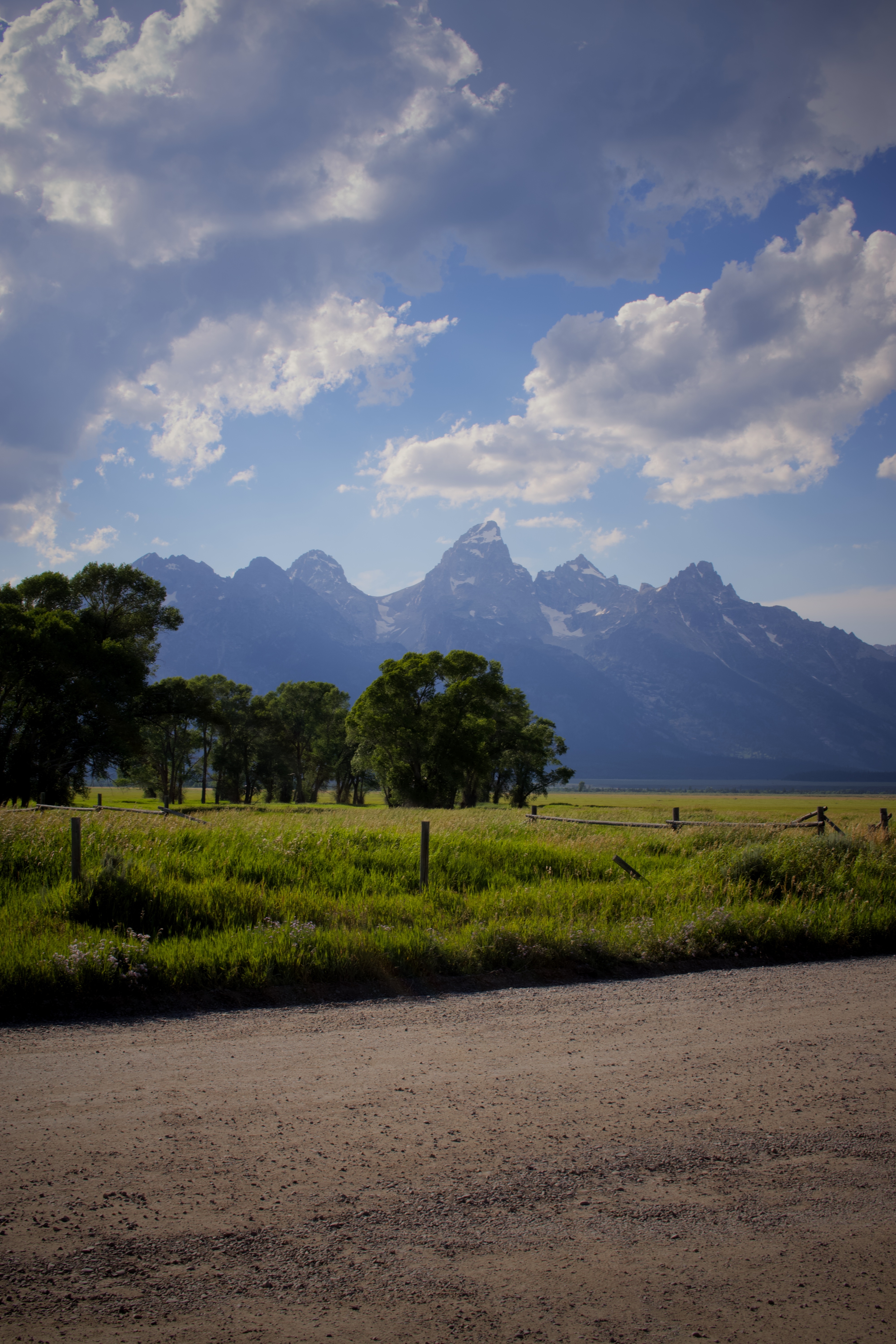 The Grand Tetons viewed from Mormon Row