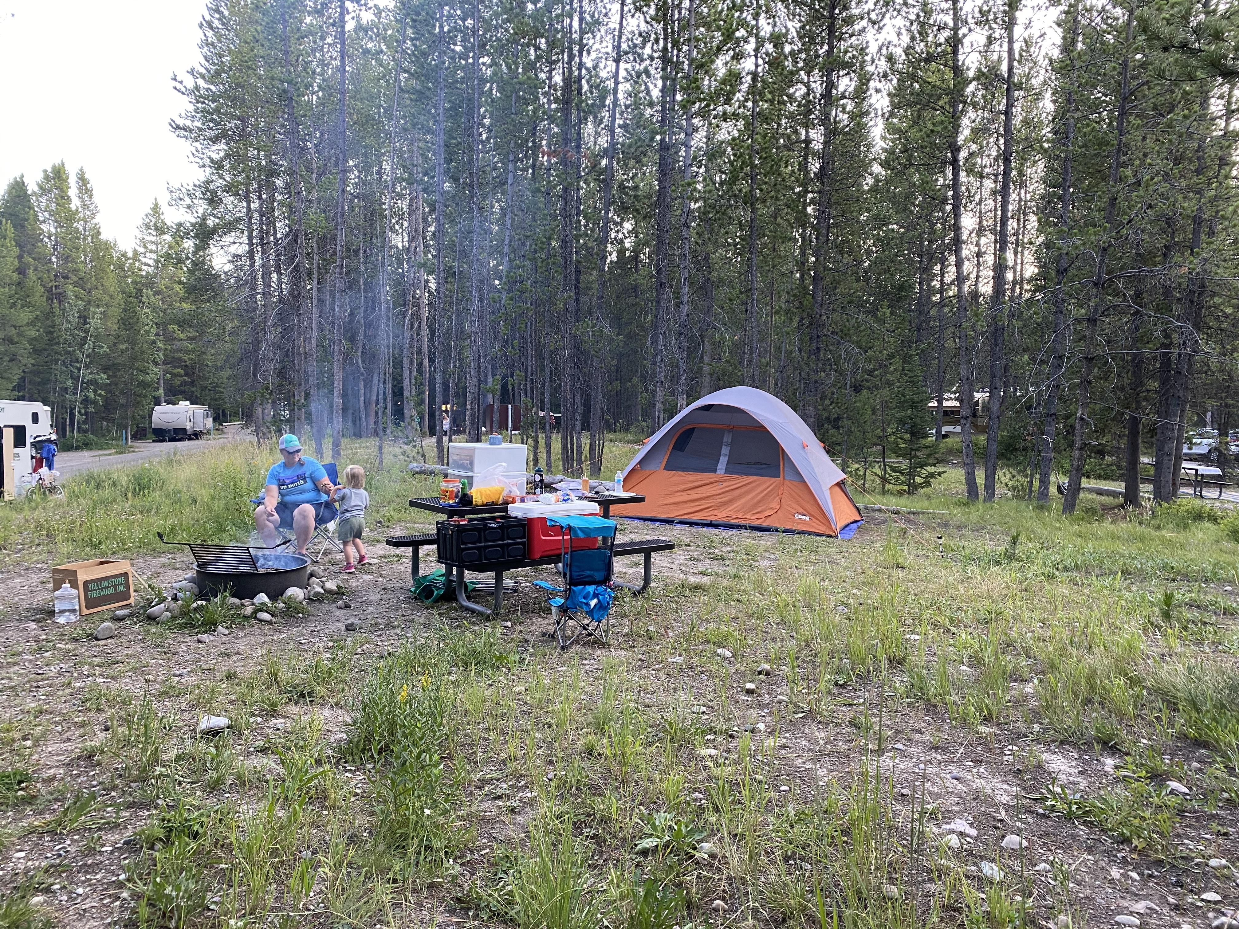 Campsite at the Colter Bay Campground at Grand Teton National Park