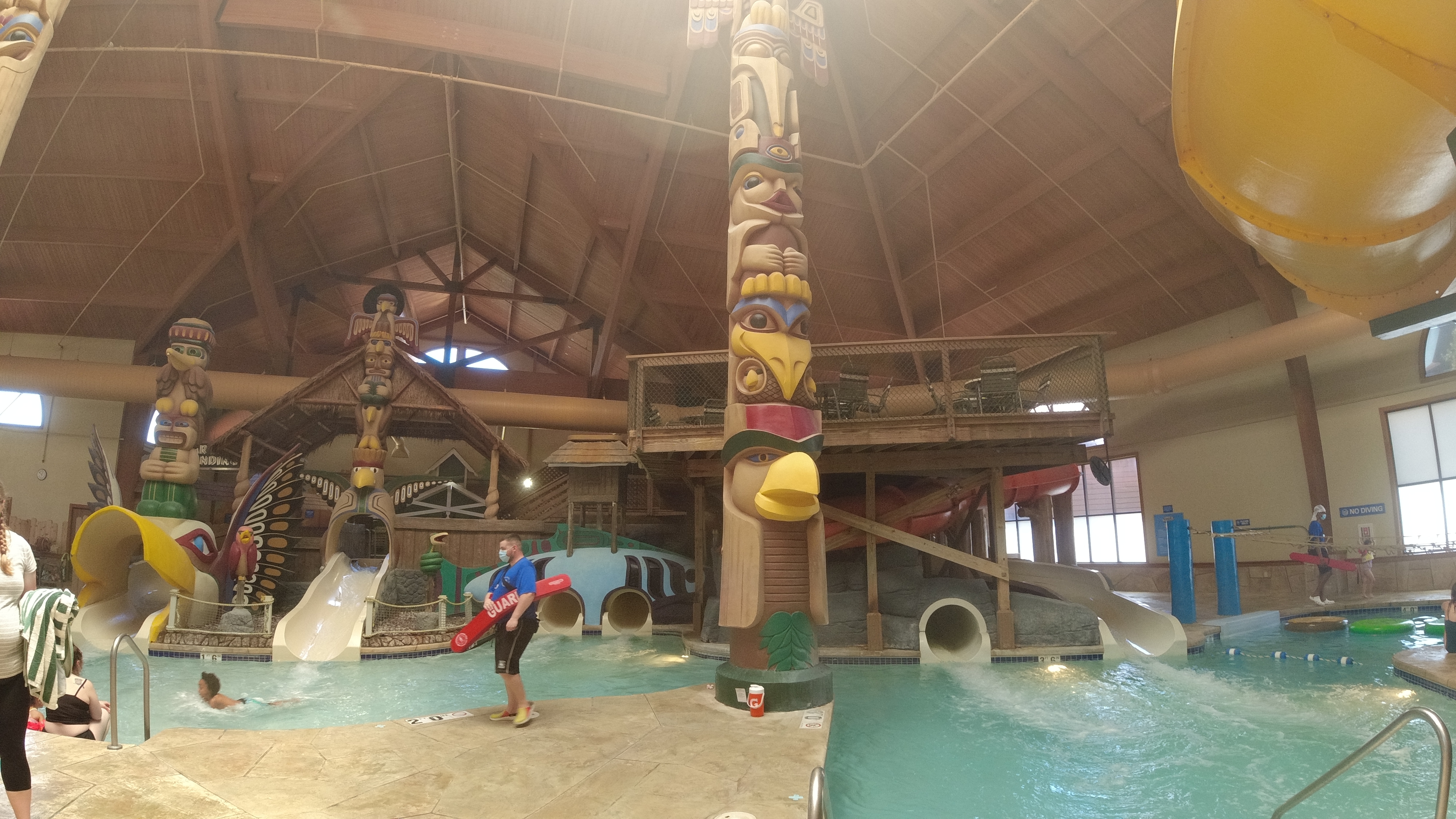 Children's slide area at the Great Wolf Lodge at Wisconsin Dells