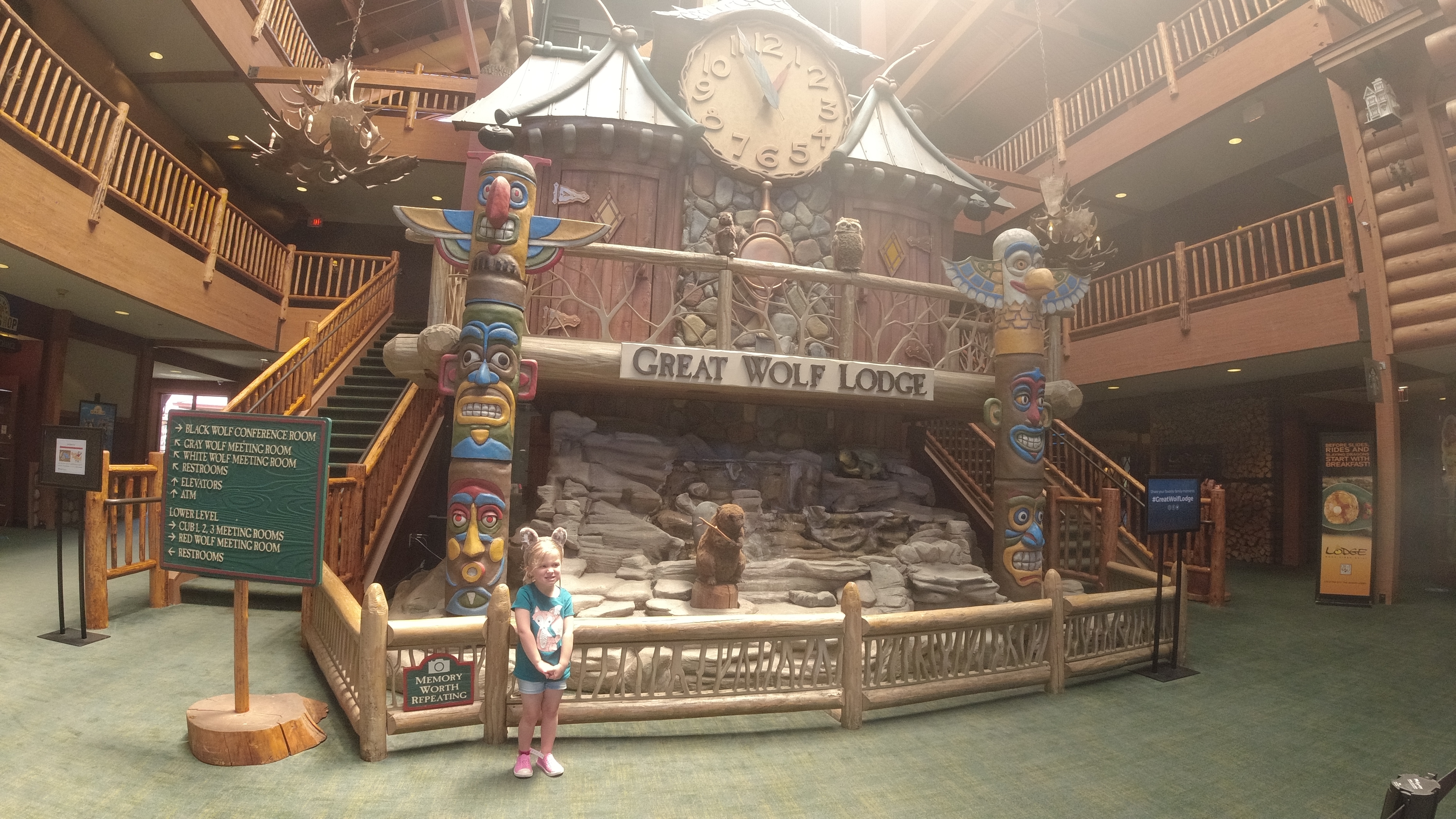 Clock tower at the Great Wolf Lodge at Wisconsin Dells